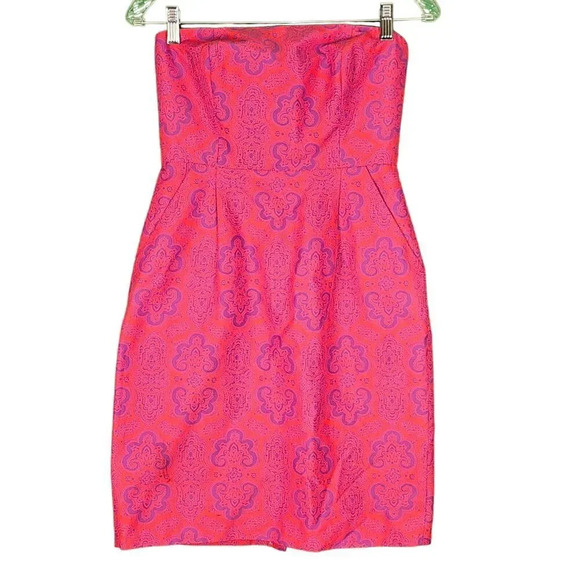J. Crew Factory Dresses & Skirts - NWT J Crew Womens‎ Medallion Paisley Print Ella Strapless Dress 2